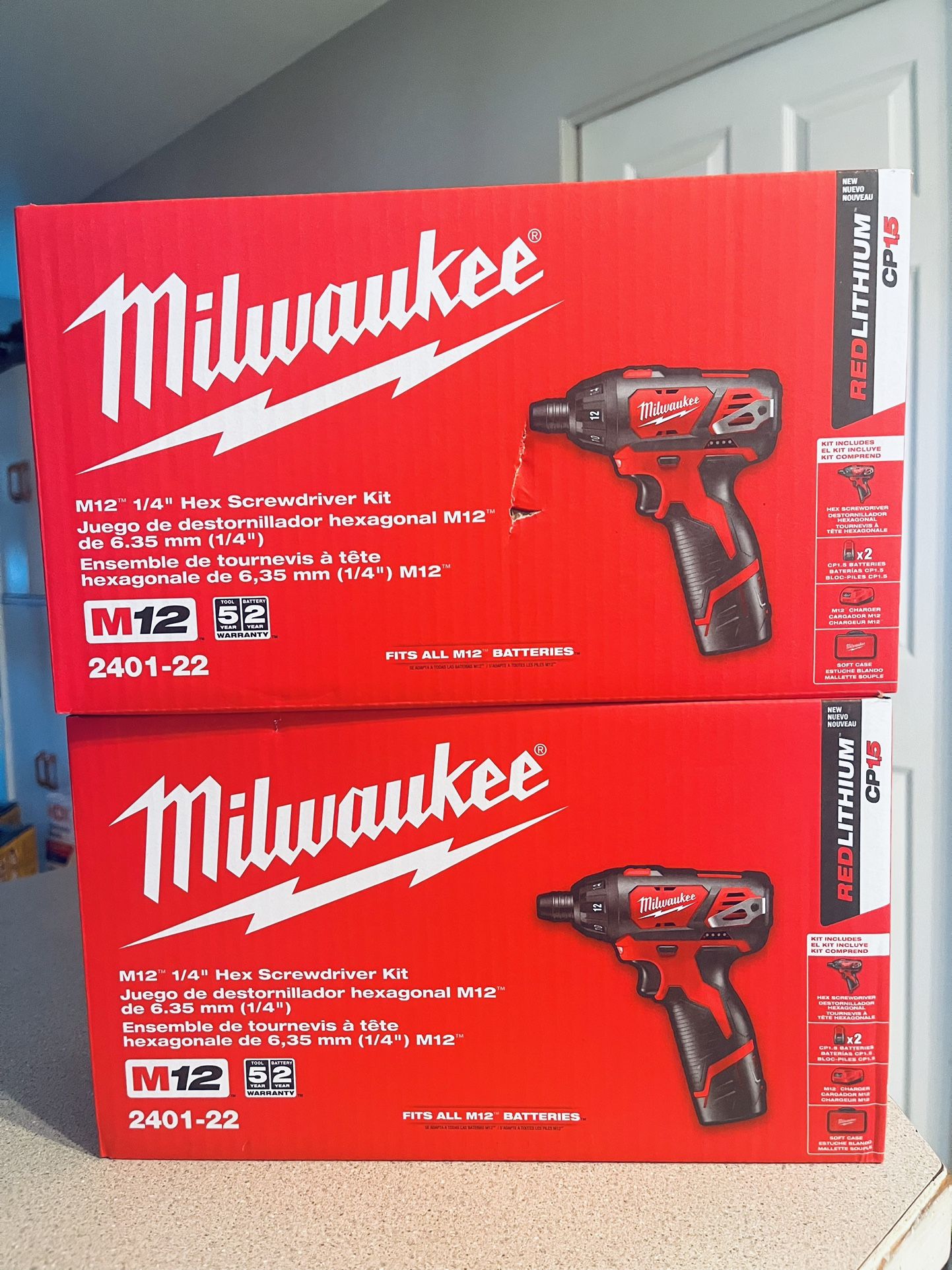 Milwaukee New M12 1/4” Hex Screwdriver Kit $80 Each Firm