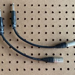 1 Foot Monster Prolink XLR male to 1/4” TS male Cable / High Quality