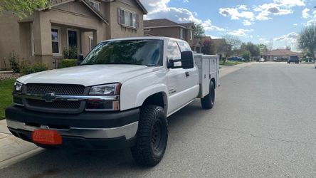 Chevy silver work truck