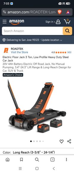 Roadtek long reach low profile electric jack