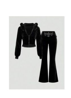 Romwe Y2K Set Cropped Hoodie & Leggings/pants