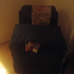 Black Suede Loveseat And Recliner