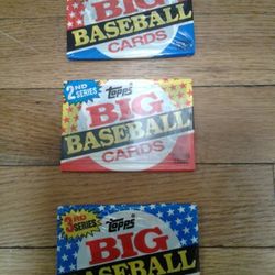 TOPPS 1989 BIG Baseball Cards Sealed 1st, 2nd, And 3rd Series. Message me anytime if interested will send more pictures or videos thank you.
