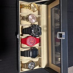6 Watches, 2 G-Shock, 2 Nixon, 1 citizen, 1 armitron