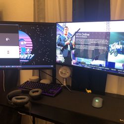 1440p 165hz Dual Monitor VESA Mount Gaming Pc Setup