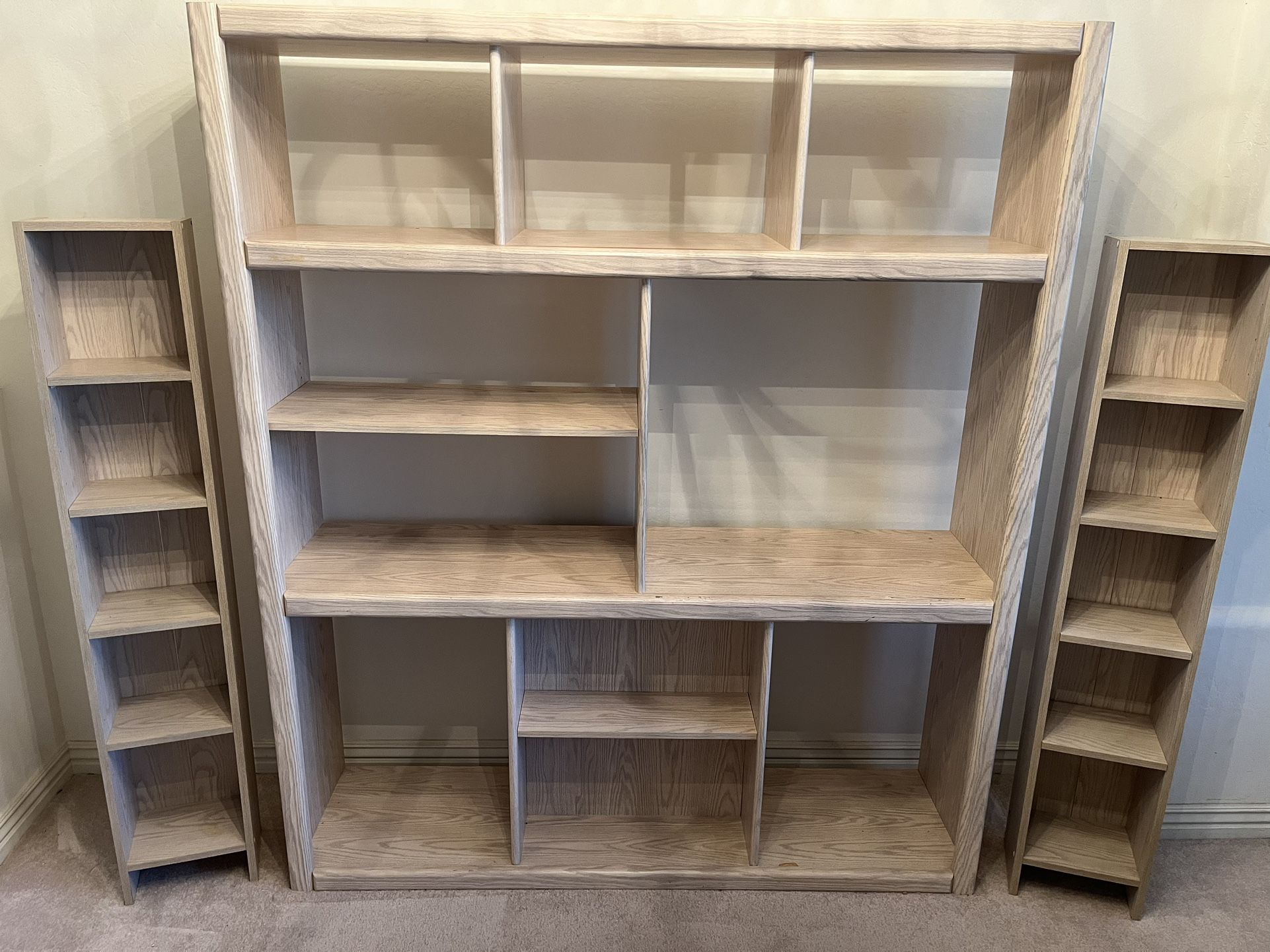 Ivory Colored Wall Unit With Side Book Stands