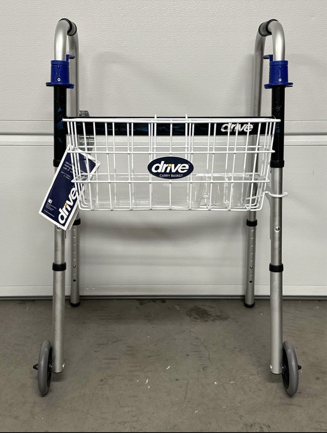 Drive Deluxe Trigger Release Folding 5” Wheel Walker & Basket