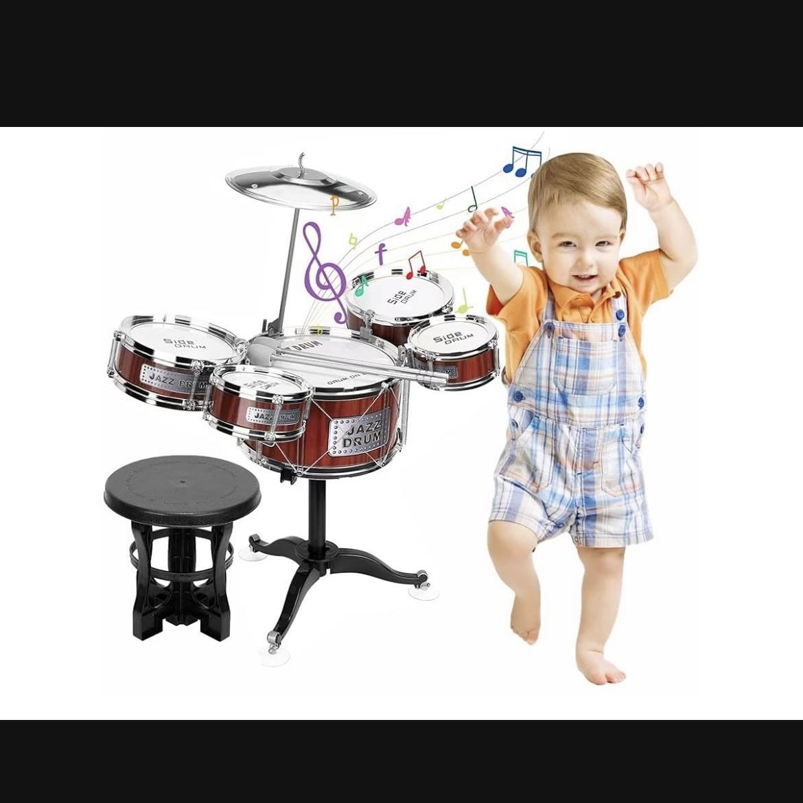 Musical Toys Drum Set for Kids Age 2-4 - Jazz Rock Drum Kit Set Musical Instruments Toy for Christmas Party Birthday Gift for Beginners 3 4 5 Years Ol