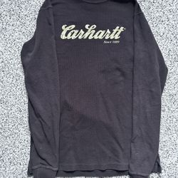 Vintage brown Carhartt waffle knit long sleeve 