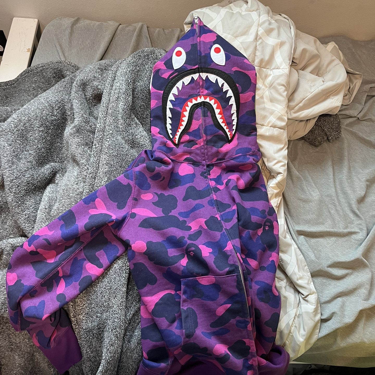 1st camo bape hoodie purple