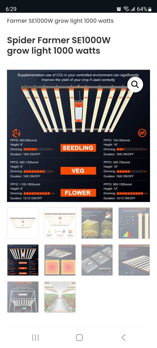 Spider Farmer SE1000W Grow Light 
