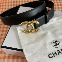 Black Belt With Gold Buckle 