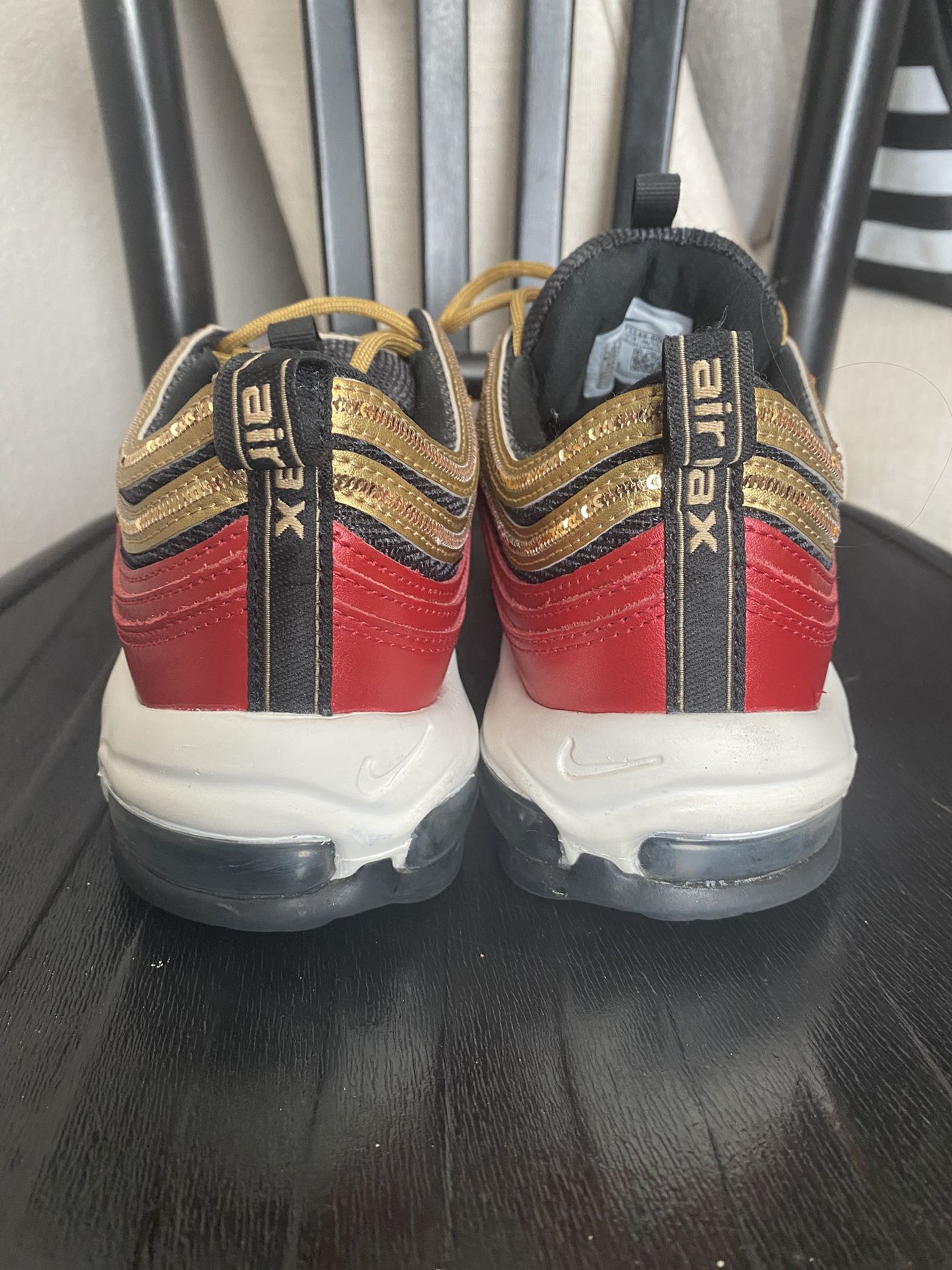 Air max 97 Red Metallic Gold Size