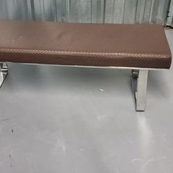 Leather Mid Century Italian Leather Bench