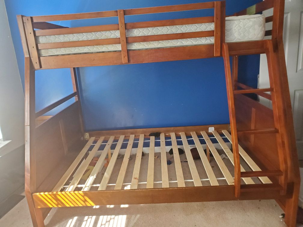 Twin/Full Bunk bed frame with twin mattress