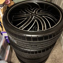 24 INCH WHEELS AND TIRES 5x115 & 5x120