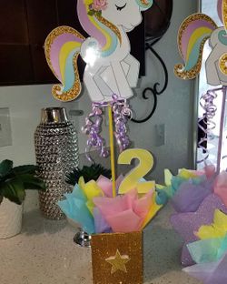 UNICORN THEME CENTER PIECES 💖