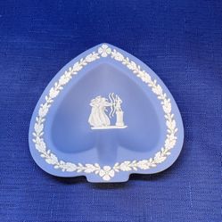Vintage Wedgwood Blue Jasperware Heart Shape Ashtray/dish 