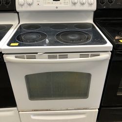 Hotpoint White Glass Top Range
