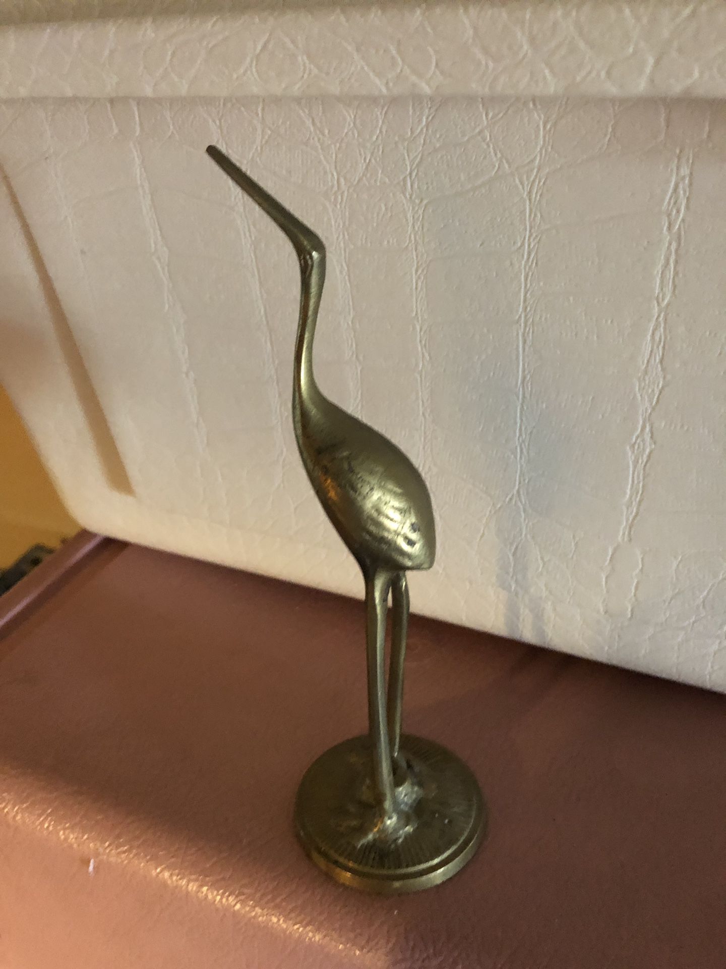Brass figurine statue stork heron crane