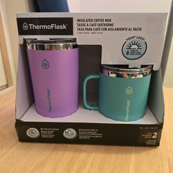 Thermoflask Stainless Steel Insulated Coffee Mug Set, 2 Pack gift set