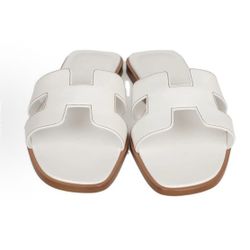 HERMES Oran Simple Odor-proof Slippers Women's White(77)63