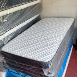 Twin Size Mattress 10 Inches With Box Springs And Metal Bed Frame High Quality Available All Size. Delivery Available
