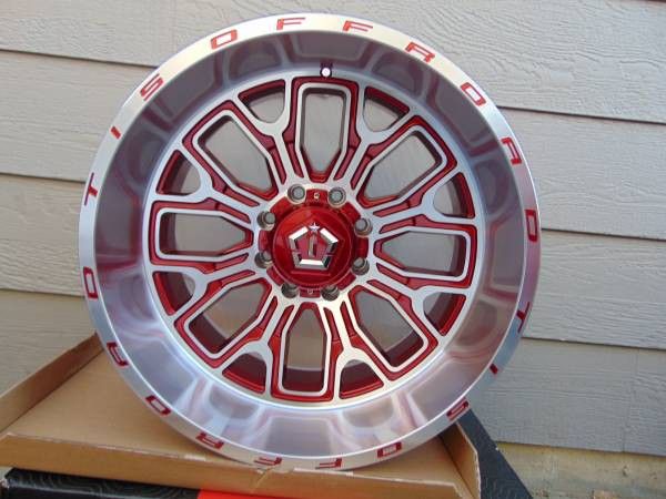 20X12 TIS Gloss Red with Machined Face Rims FORD F250 EXPEDITION 8X170 -44MM Offset