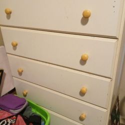 Dresser 5 Drawer Chest White