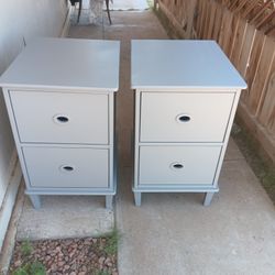 Set Of Light Grey Nightstands 30"H 18"W 22"D