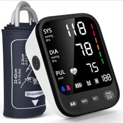 Blood Pressure Machine, Automatic Upper Arm Blood Pressure Monitor with 2x199 readout, 4.5 inch Backlit Large Screen Adjustable Large Cuff 9 to 17 inc