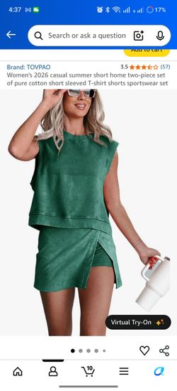 Women's 2026 casual summer short home two-piece set of pure cotton short sleeved T-shirt shorts sportswear set