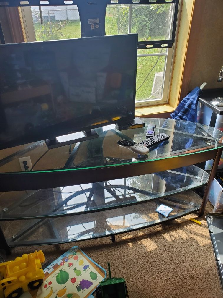 Glass tv stand