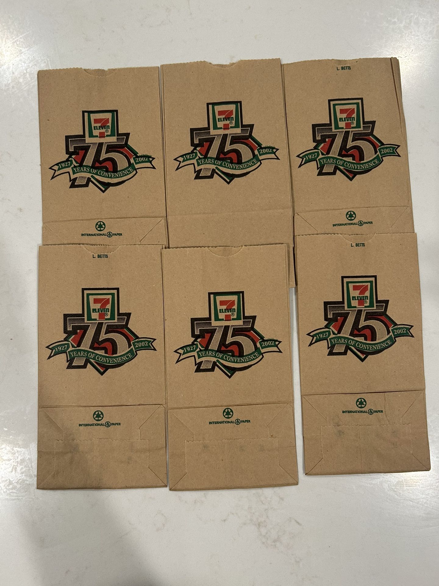 7 Original 7-Eleven 75th Anniversary Paper Bags