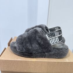 Fluff Yeah Gray Ugg Slides