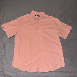 FashionNova Pink Button Down Shirt. Size Large. 100% Cotten