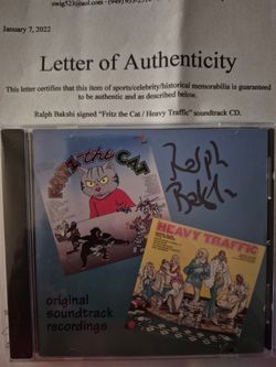 Ralph Bakshi Signed Fritz the Cat / Heavy Traffic Soundtrack CD