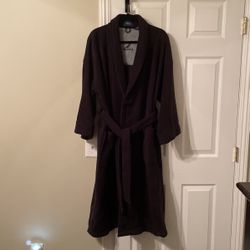 New Nautica Mens Black Plush Robe With Tags