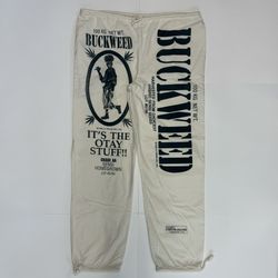 1990s Buckweed Capri Pants “Its The Otay Stuff” Marijuana Smoking pants One Sz light weight  hemp 