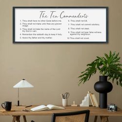 Verse Wall Decor The Ten Commandments Sign 32''×12''