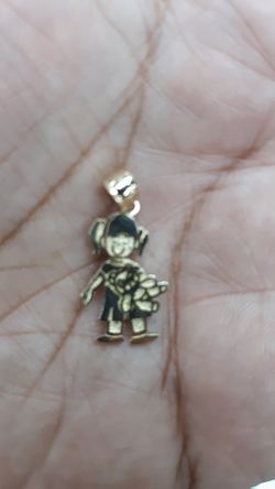 14k gold girl charm