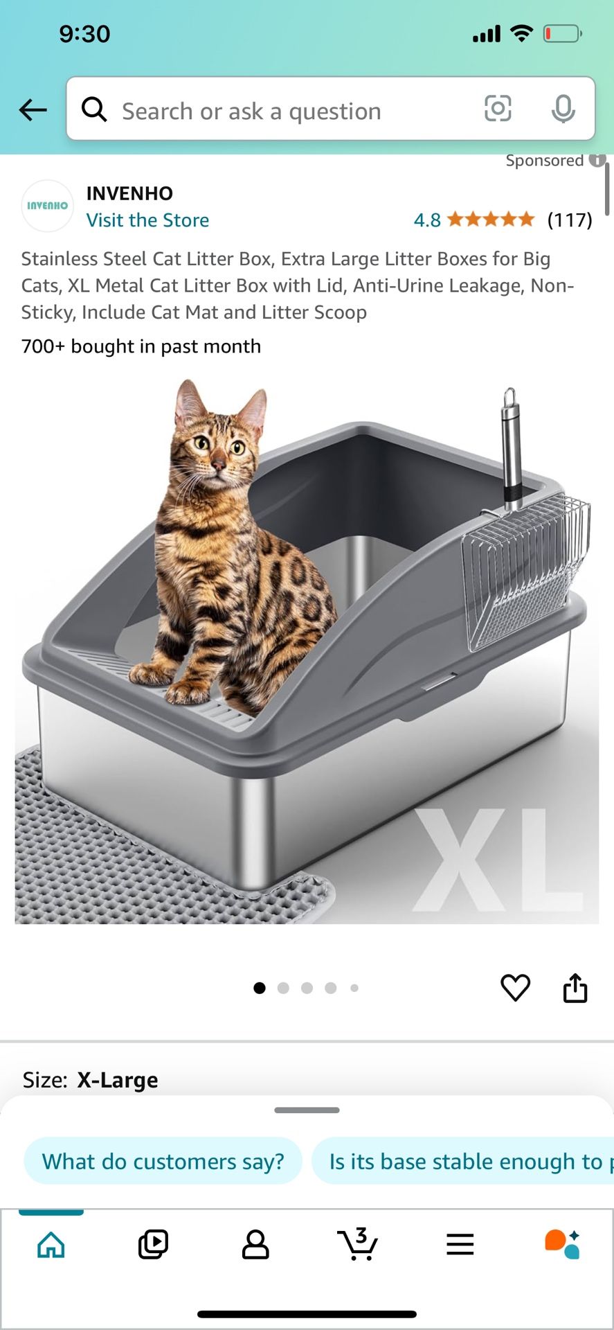 Stainless Steel Cat Litter Box