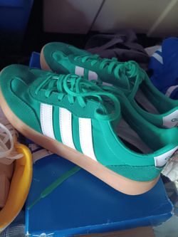 Adidas Green Suede Sneakers with Gum Sole