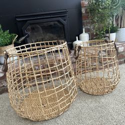 Two Baskets For Sale Stackable 