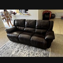 Electric Reclining Real Leather Couch
