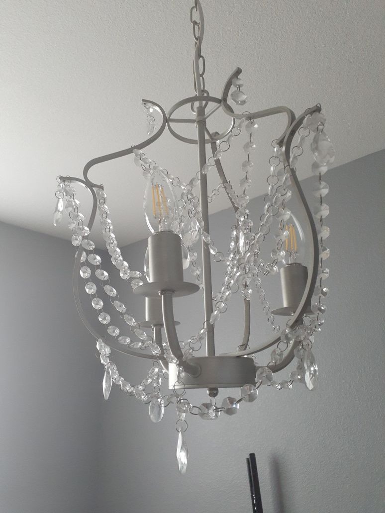 Grey/silver chandelier, 3 lights