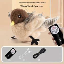 Remote Control Upgraded Version Artificial Feather USB Charging Fan Winged Sparrow Cat Expenditure Physical Entertainment Toy