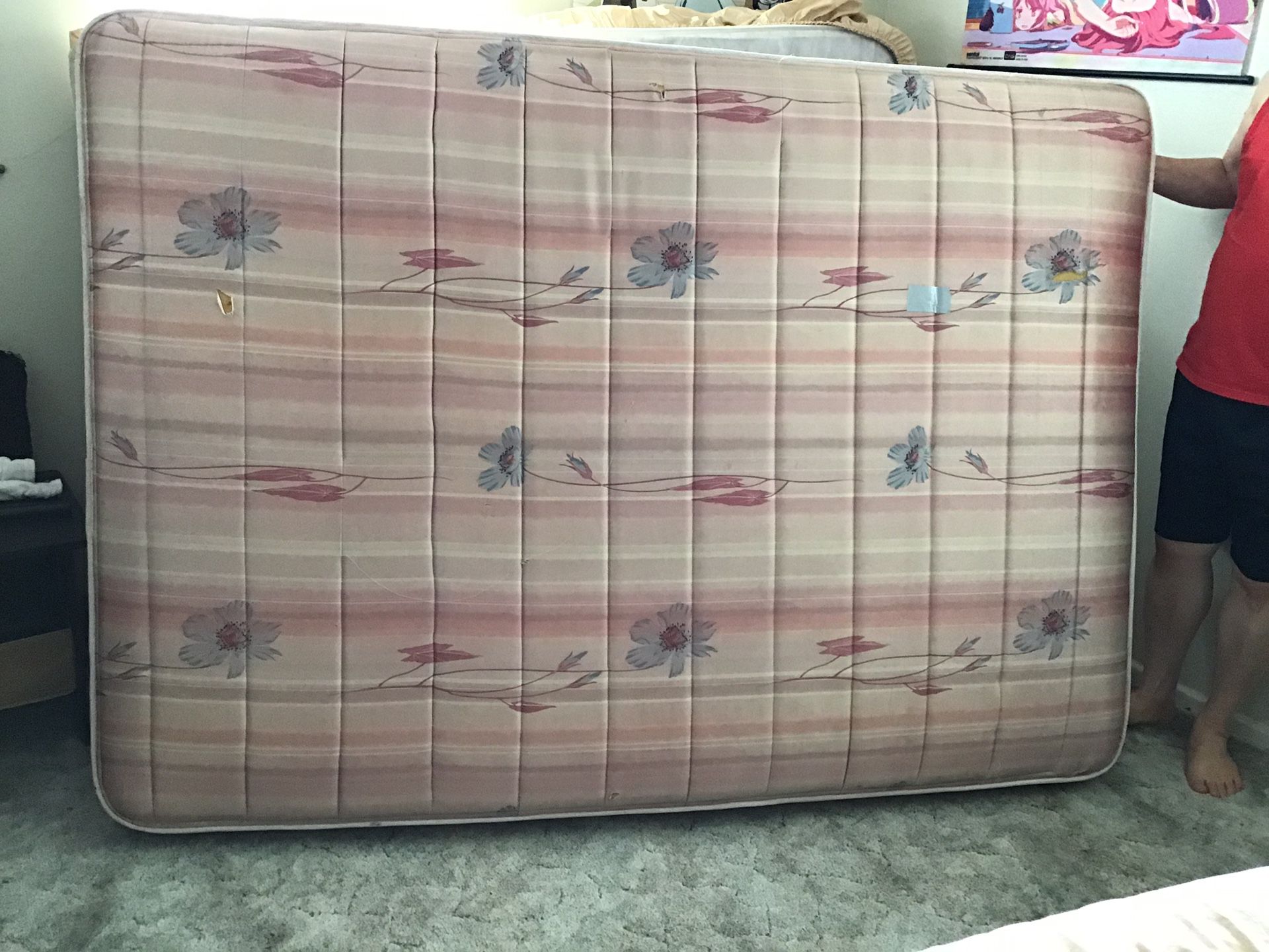 Full size mattress (with small tear) & box spring - $99