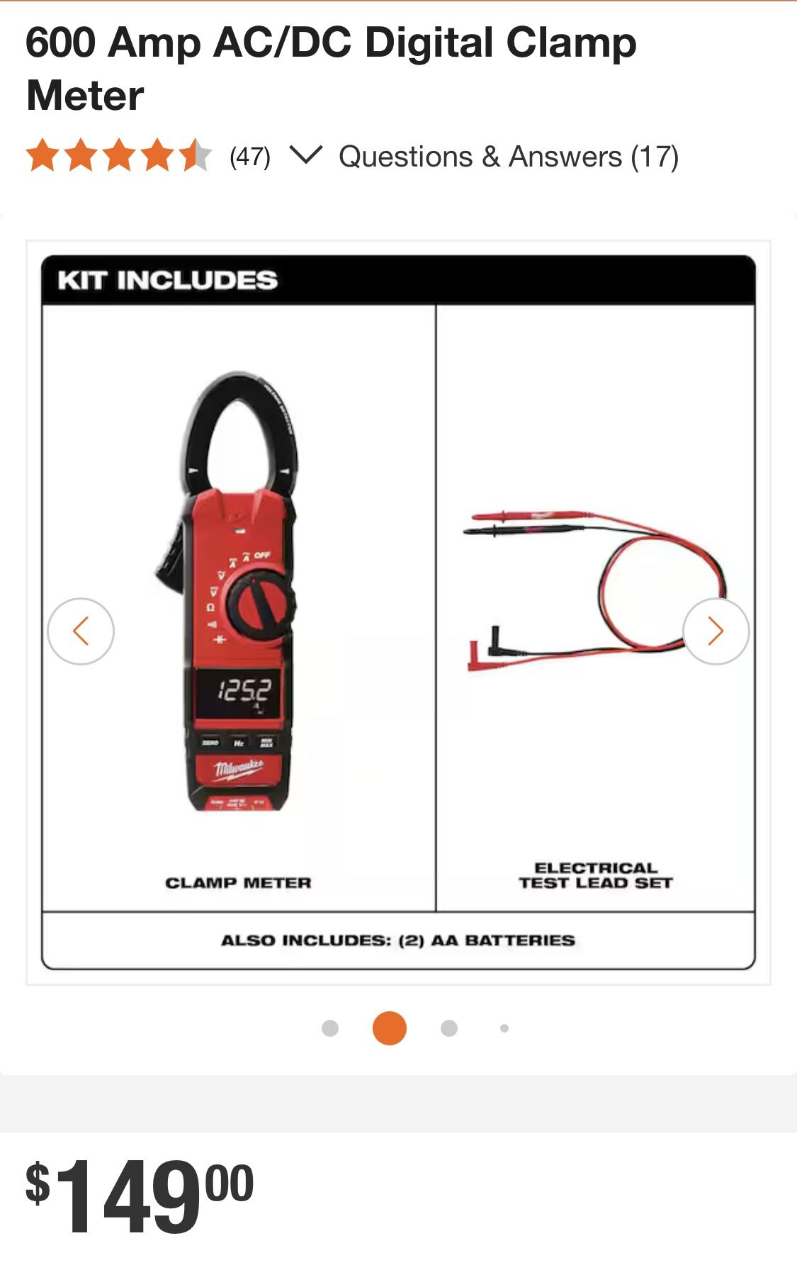 Milwaukee 600 Amp AC/DC Digital Clamp Meter 