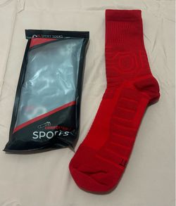 Sports Socks One Size Unisex Red Comfortable
